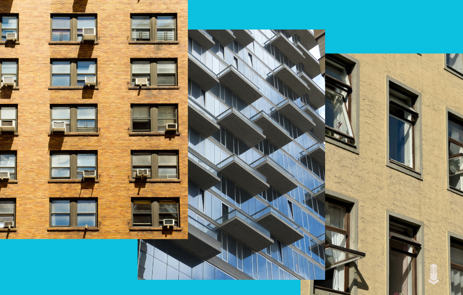 Various kinds of windows and balconies